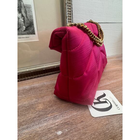 Saint Laurent Pink Satin Toy Loulou Puffer Crossbody Bag NWT - Picture 6 of 10